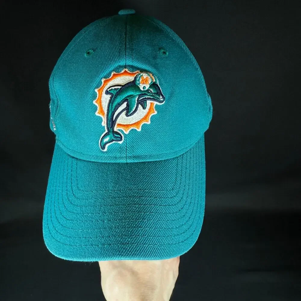MIAMI DOLPHINS NFL Football Reebok Aqua Hat Baseball Cap Adjustable Hook & Loop